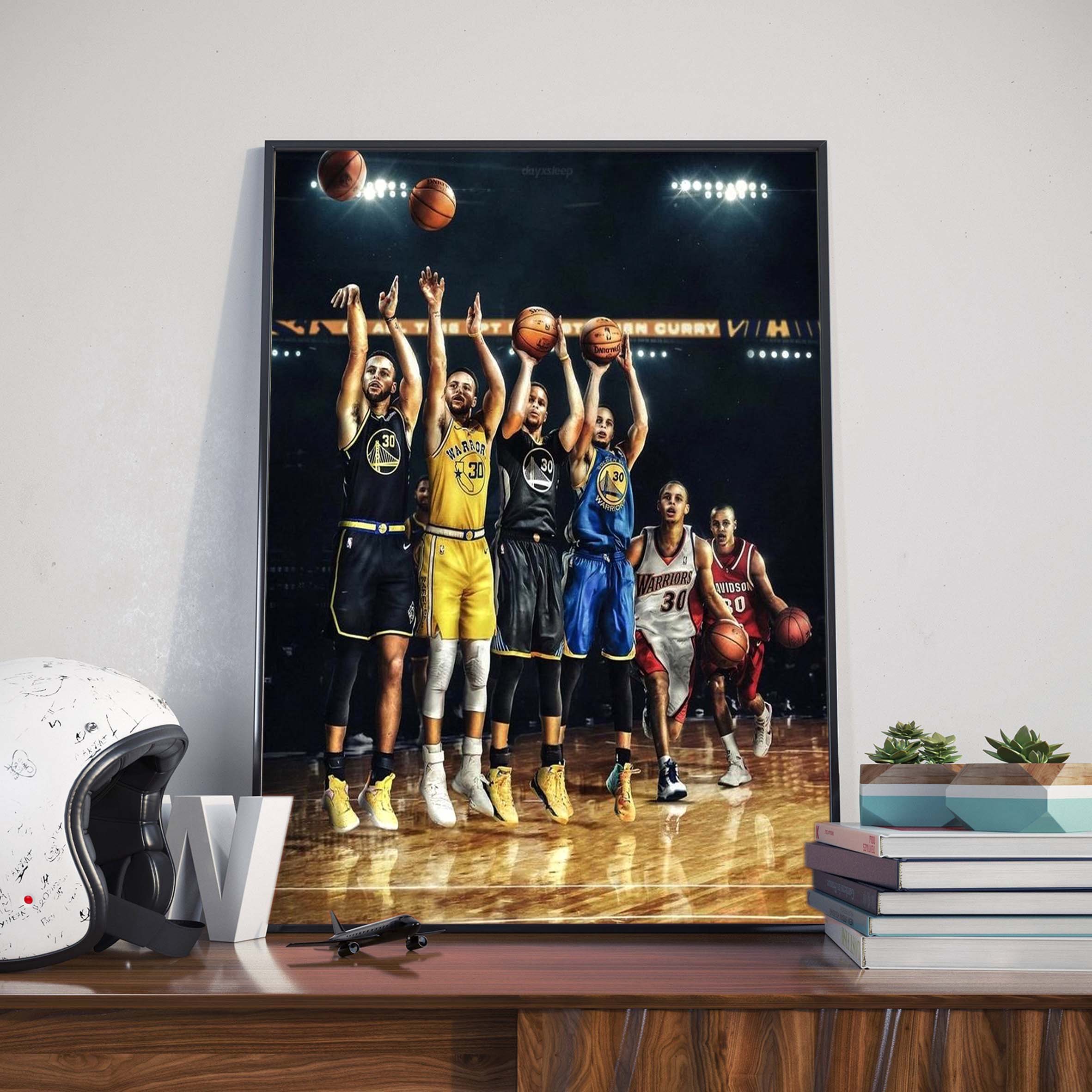 Steph Curry Poster Golden State Warriors Wall Art NBA 