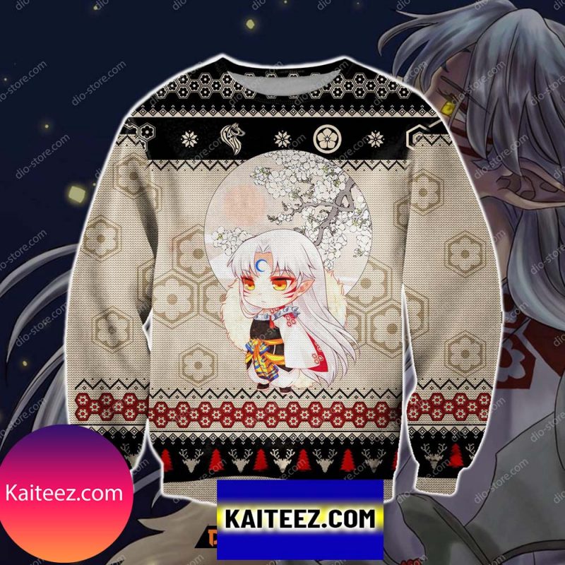 Inuyasha Manga 3d Knitting Pattern Print Christmas Ugly Sweater Kaiteez