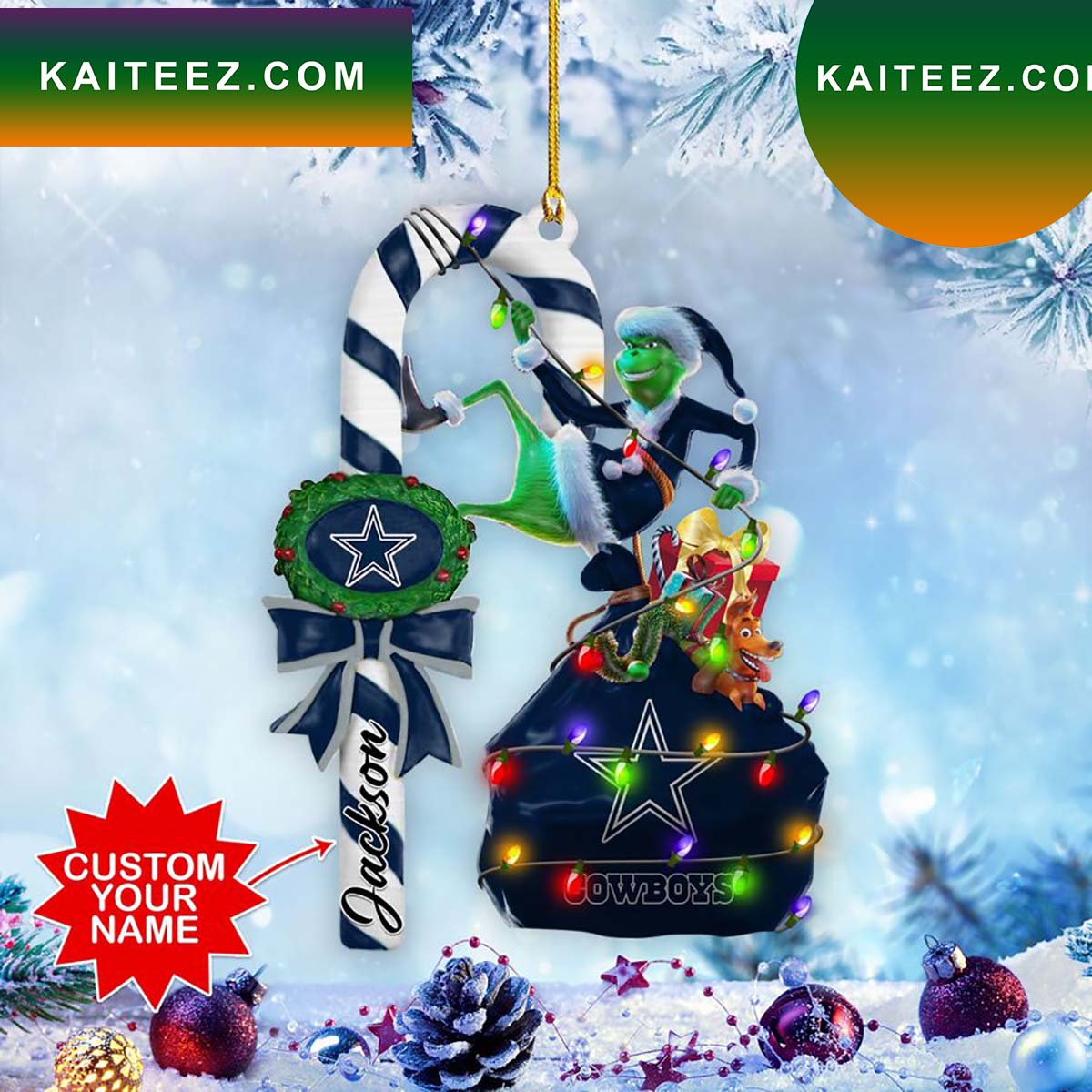 Dallas Cowboys NFL Fans Personalized Christmas Ornaments - Banantees