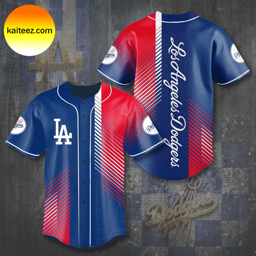 Los Angeles Dodgers Blue And Red Baseball Jersey - Kaiteez