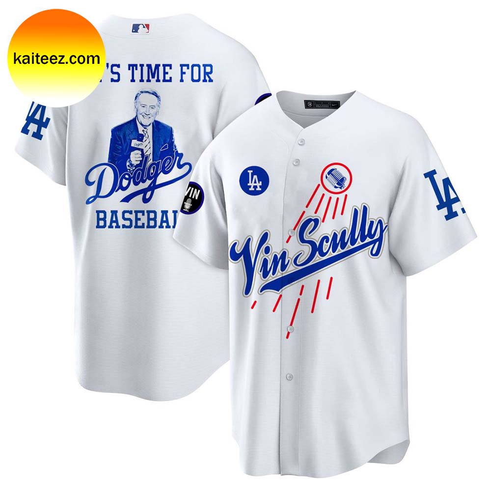Los Angeles Dodgers RIP Vin Scully It's Time For Baseball Jersey