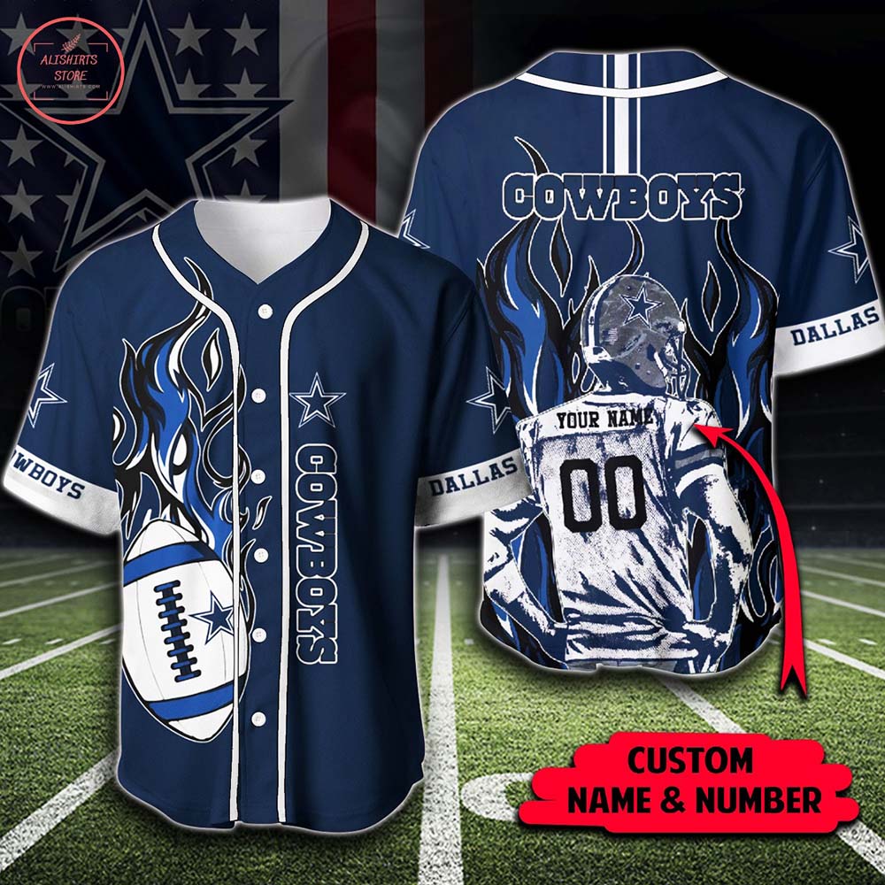 Dallas Cowboys Helmets Baseball Jersey, Blue Logo Cowboys Fans Gifts -  Zerelam