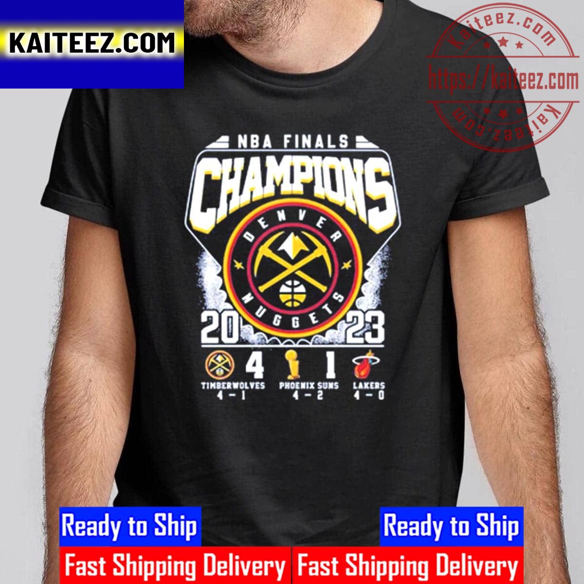 Denver Nuggets Stadium 2023 NBA Finals City Vintage T-Shirt - Kaiteez