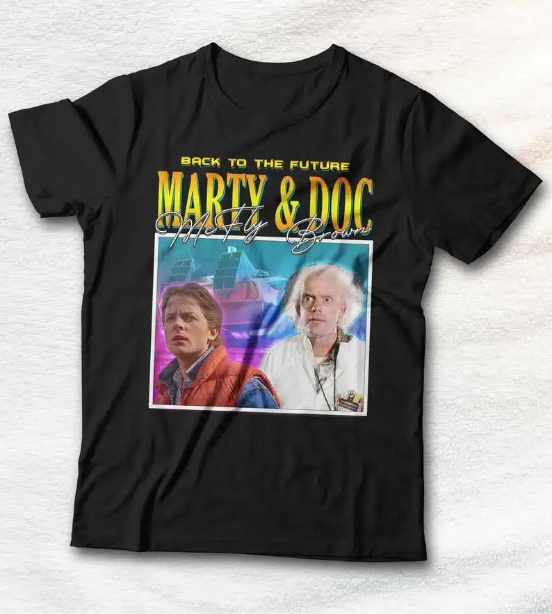 Back to the Future Marty McFly And Doc Brown Unisex Vintage Gift For Friends T-shirt