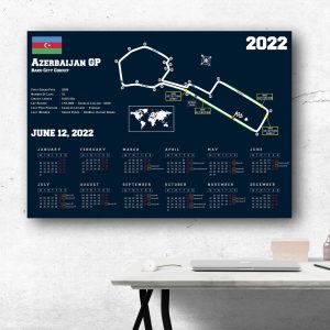 2022 Formula 1 Azerbaijan GP Baku City Circuit Poster