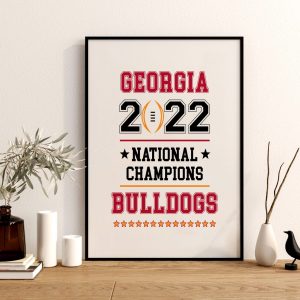 2022 National Champions Georgia Bulldogs Art Poster Canvas