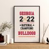 2022 National Champions Georgia Bulldogs Home Decor Poster Canvas