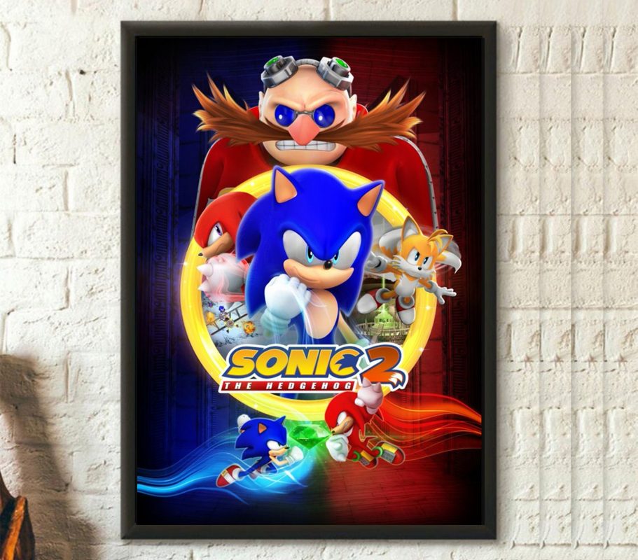 Sonic the Hedgehog Movie Poster Framed and Ready to Hang. -  Hong Kong