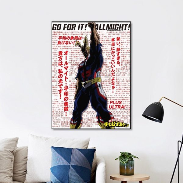 All Might Anime Character Wall Art Home Decor Poster Canvas
