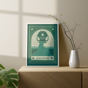Aquarius Zodiac Wall Decor Wall Art Decor Poster Canvas