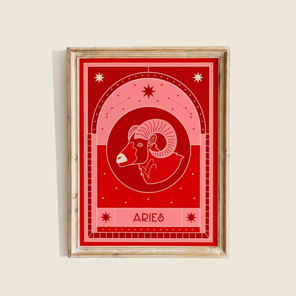 Aries Star Sign Wall Art Decor Poster Canvas