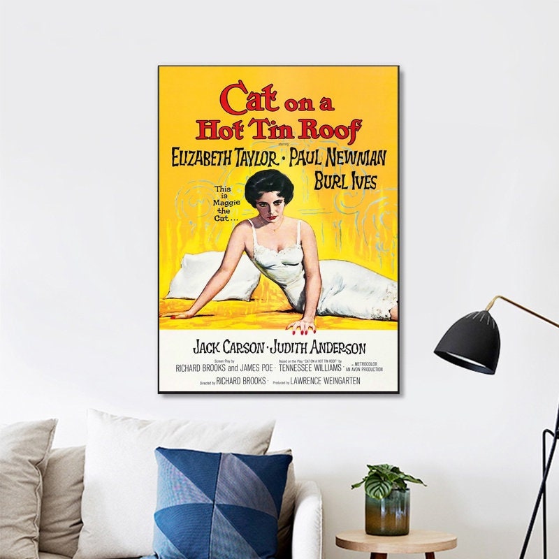 Cat On A Hot Tin Roof Movie (1958) Vintage Wall Art Home Decor Poster Canvas