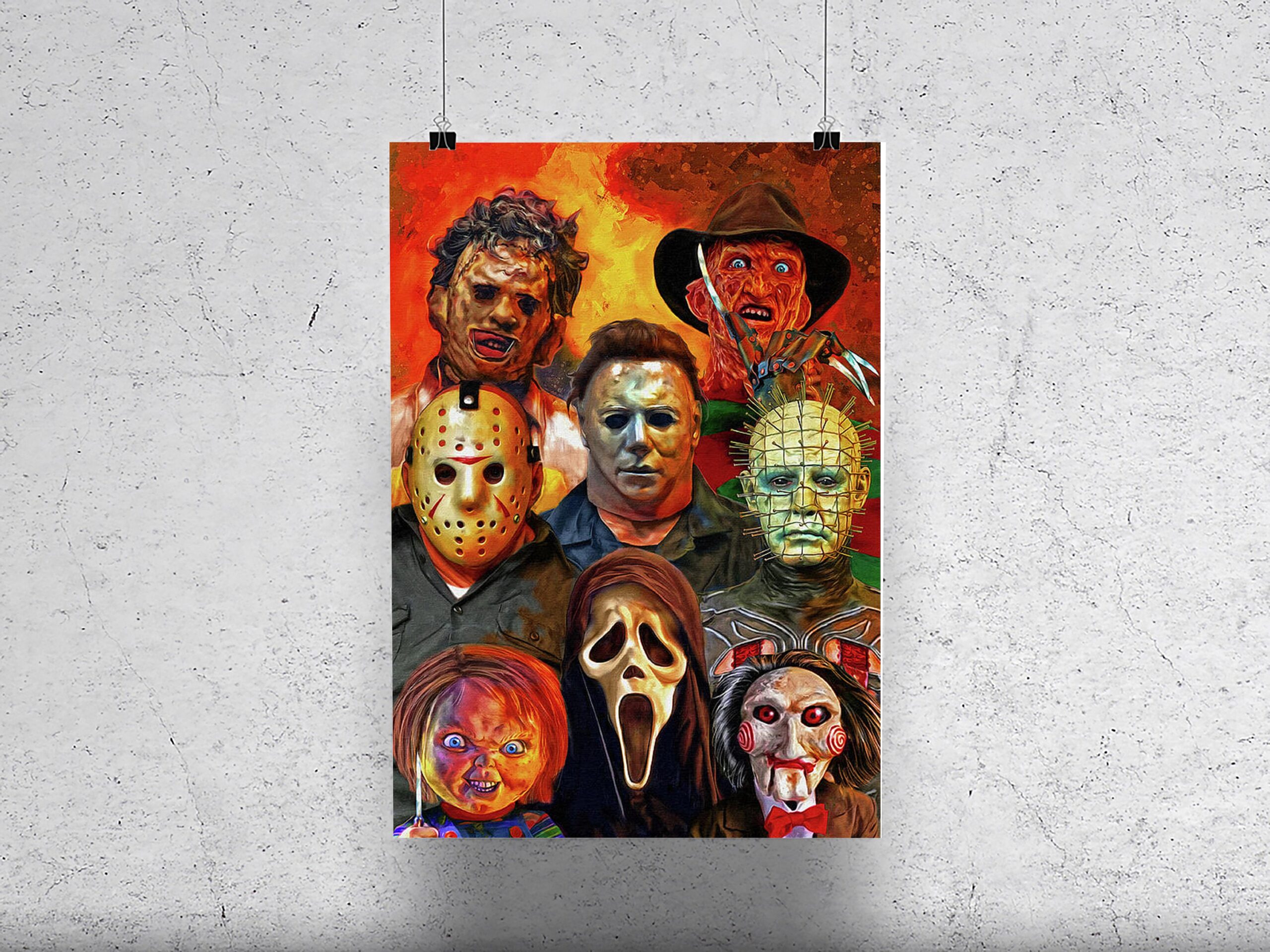 Character Horror Halloween Home Decor Poster Canvas
