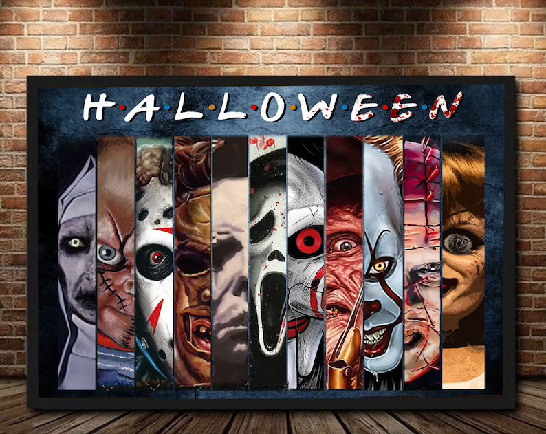 Characters Horror Friend Halloween Poster Canvas