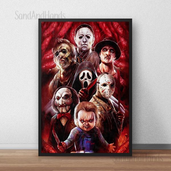 Characters Horror Movies Design Style Poster Canvas