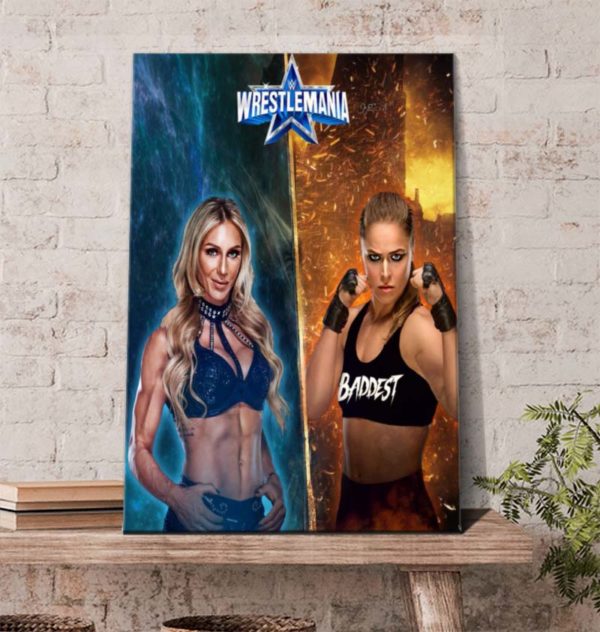 Charlotte Flair Vs Ronda Rousey Wrestlemania 38 Poster