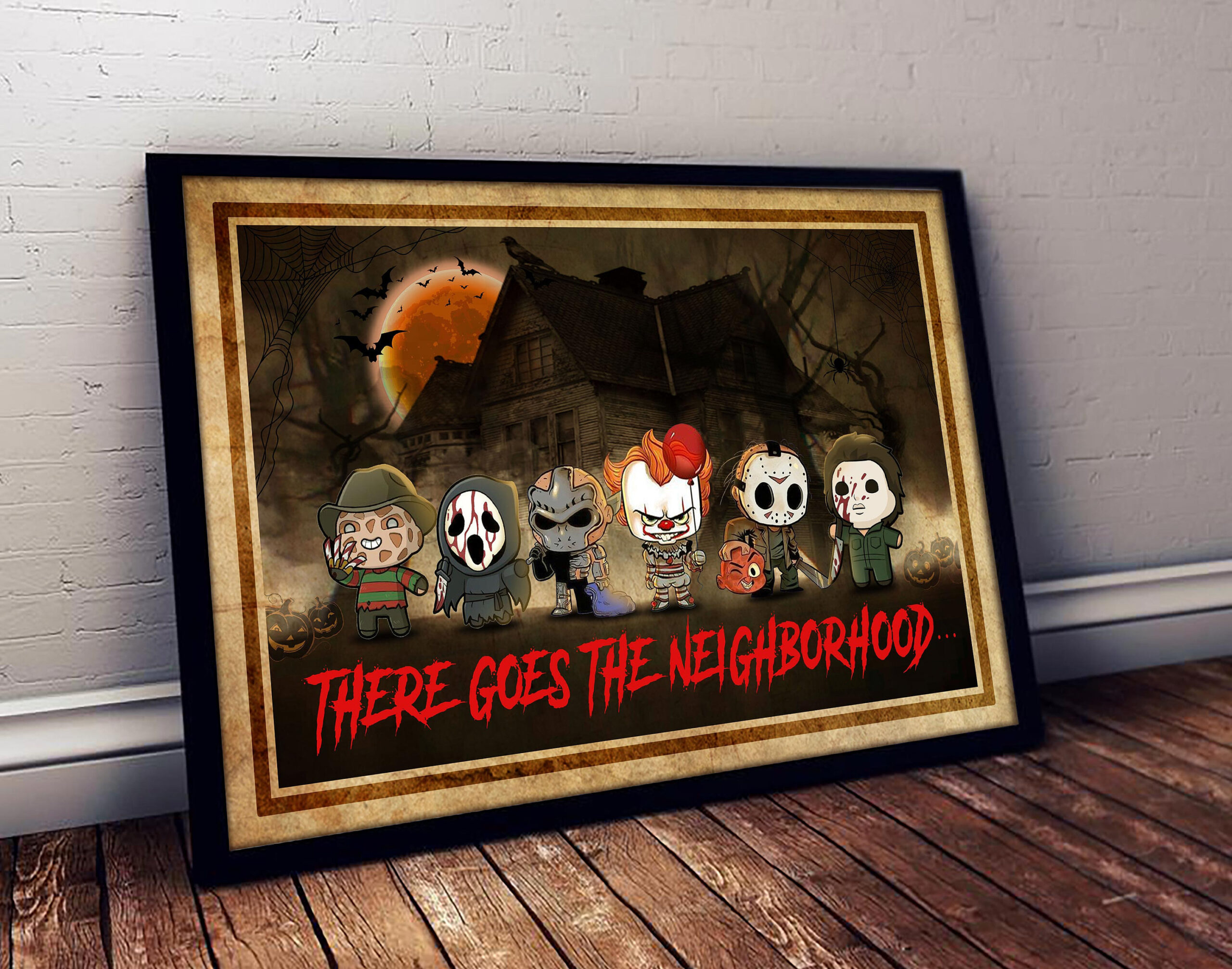 Chibi Horror Characters Halloween Art Decor Home Decor Poster Canvas