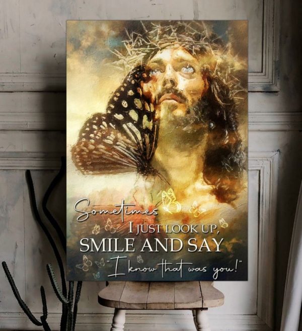 Christian Butterfly And Jesus Wall Art Decor Poster Canvas