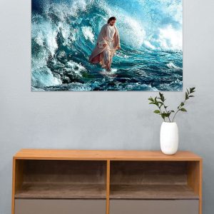 Christian Fantasy Jesus Color Water Wall Art Decor Poster Canvas