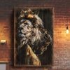 Christian God Grant Me The Serenity Lion Lamb And Jesus Wall Art Decor Poster Canvas