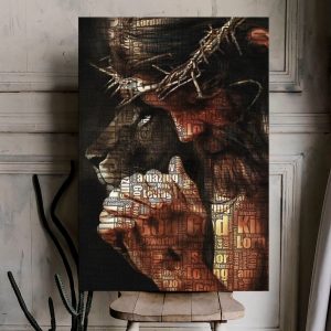 Christian Jesus And Lion Pray And Believe Wall Art Decor Poster Canvas