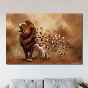 Christian Jesus Dove Lion And Lamb Wall Art Decor Poster Canvas