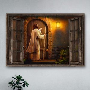 Christian Jesus Knocks The Door Wall Art Decor Poster Canvas