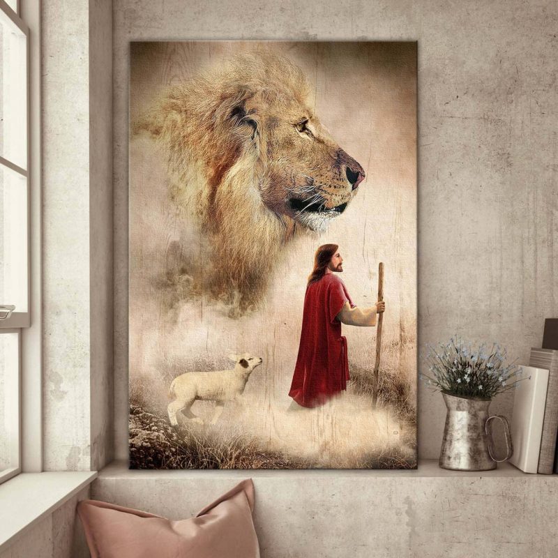 Christian Jesus Lion Lamb And Doves Wall Art Decor Poster Canvas - Kaiteez