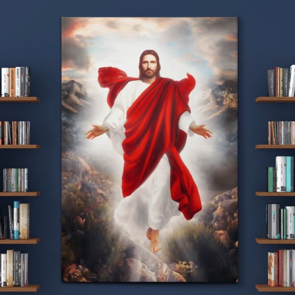 Christian Jesus On Sky Wall Art Decor Poster Canvas