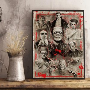 Classic Monster Movie Halloween House Decor Poster Canvas