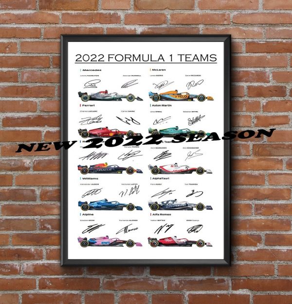 Collection Formula F1 Car Player Signature Poster Canvas