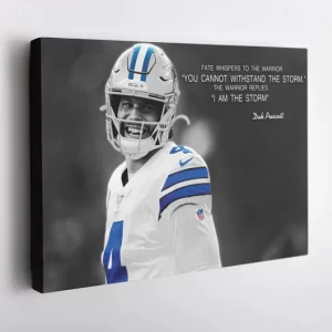Dak Prescott Dallas Cowboys Football Wall Art Home Decor Poster Canvas