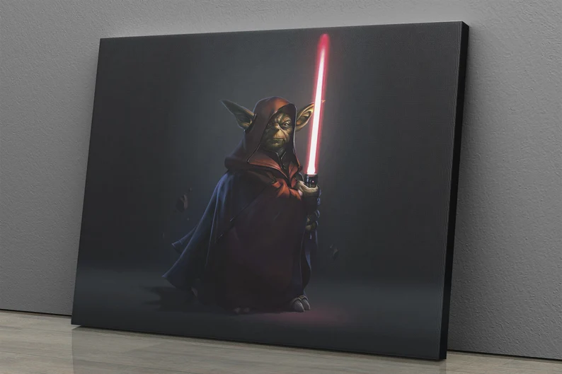 Darth Yoda Star Wars Canvas Wall Art Home Decor Poster Canvas Kaiteez