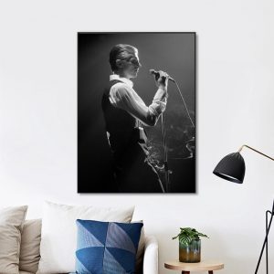 David Bowie 1976 Tour Black And White Wall Art Home Decor Poster Canvas