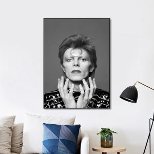 David Bowie Black And White Wall Art Home Decor Poster Canvas