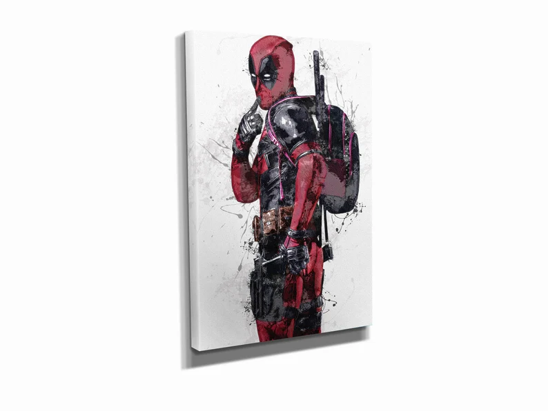 Deadpool Marvel Comics Painting Hand Made Wall Art Home Decor Poster Canvas  - Kaiteez