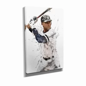 Derek Jeter New York Yankees Baseball Wall Art Home Decor Poster Canvas