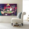 Dogs Playing Pool Wall Art Home Decor Poster Canvas