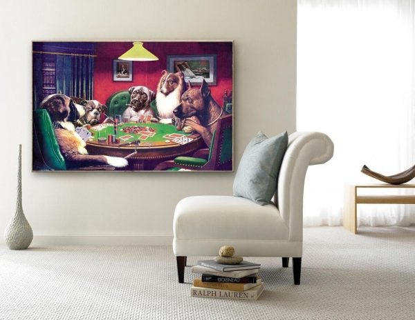 Dogs Playing Poker Wall Art Home Decor Poster Canvas