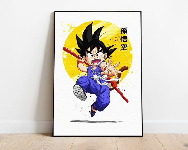 Dragon Ball Z Kid Goku Japanese Kajin Anime Movie Home Decor Poster Canvas