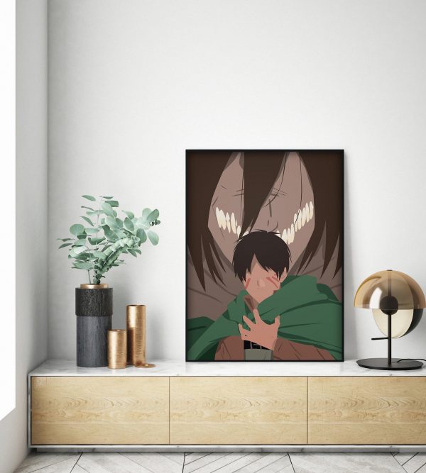 Eren Jager Attack On Titan Minimalist Anime Movie Home Decor Poster Canvas