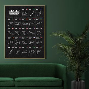 F1 2022 Calendar Poster Canvas Wall Art