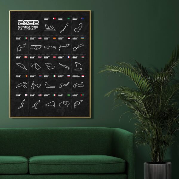 F1 2022 Calendar Poster Canvas