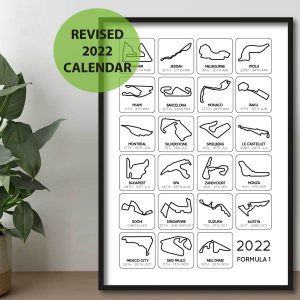 F1 2022 Calendar Print Wall Art Poster