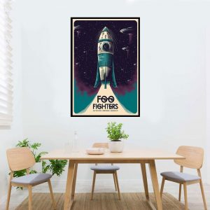 Foo Fighter Space Travel Vintage Poster Canvas