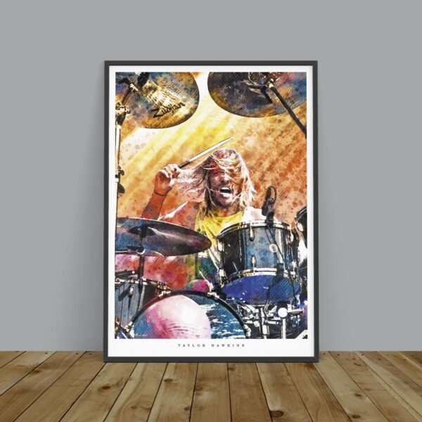 Foo Fighters Hard Rock Taylor Hawkins Watercolour Poster Canvas