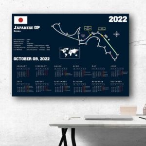 Formula 1 2022 Japanese GP Suzuka Circuit Poster Canvas