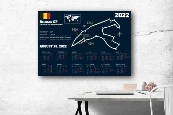 Formula 1 Belgian GP Circuit De SPA Francorchamps 2022 Poster Canvas