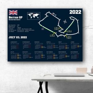 Formula 1 British GP Silverstone Circuit 2022 Season Poster Canvas