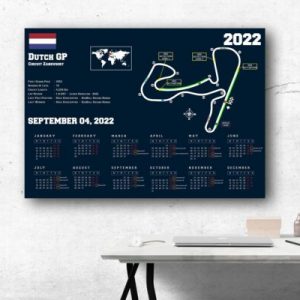 Formula 1 Dutch GP Holland Circuit Zandvoort 2022 Season Poster Canvas